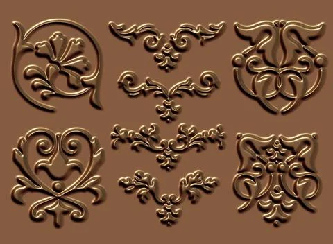 Ornament 3 2 ornament sets 3d embossed pattern Copyright: xZoonar.com/Gall... 스톡 사진