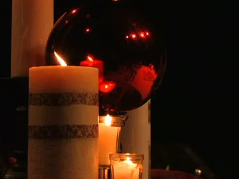 Ornament and Candles Stock Footage 9855434