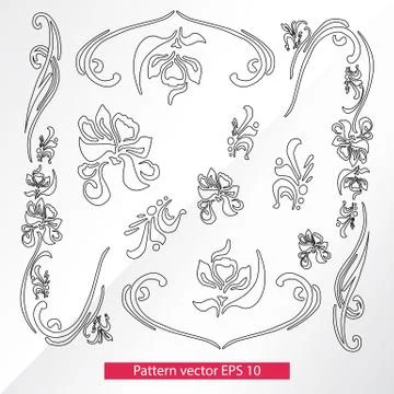 Ornament and decor, design elements. Decoration of the page. Vector illustration Stock Illustration