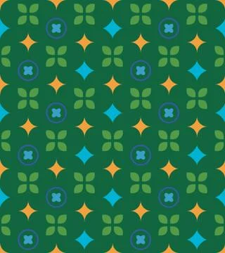 Ornament and leaf on a seamless spring pattern. 스톡 일러스트