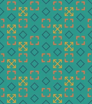 Ornament and  square on a seamless spring pattern. Stock Illustration