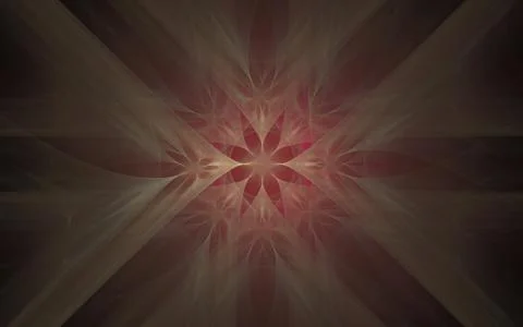 Ornament background image soft abstract star beige tones on a red background Stock Illustration