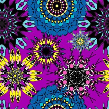 Ornament beautiful seamless pattern with mandala. vector illustration Illustrazione stock
