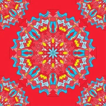 Ornament beautiful seamless pattern with mandala. vector illustration Stock Illustration