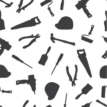 The ornament of building tools Stock Illustration