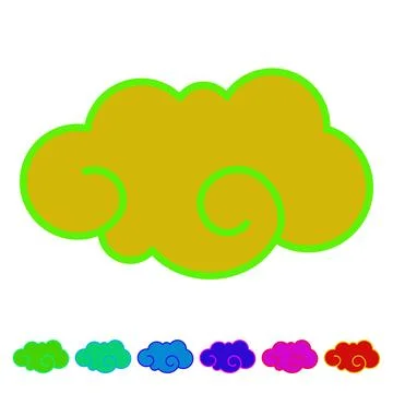 Ornament chinese cloud cartoon vector graphic Stock Illustration