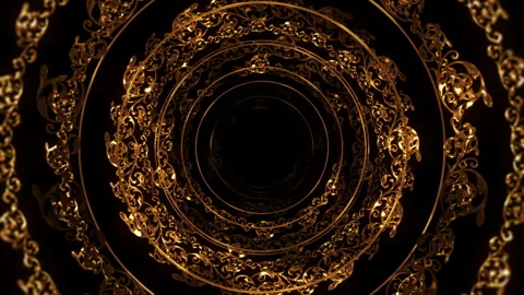 Ornament Circle Gold Loop Stock Footage 274053454