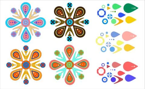 Ornament colored element. Constructor for the designer. A beautiful and brigh Stock Illustration