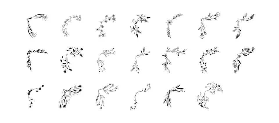 Ornament Corner Set Stock Illustration