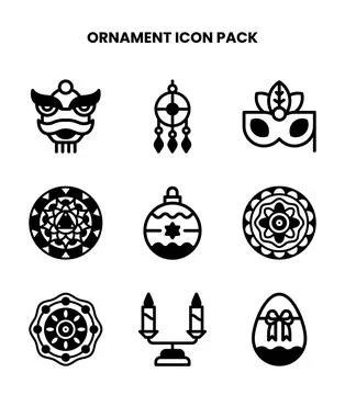Ornament DuoTone Bundle Icons Pack Stock Illustration