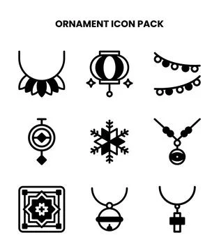 Ornament DuoTone Vector Icons Pack Stock Illustration