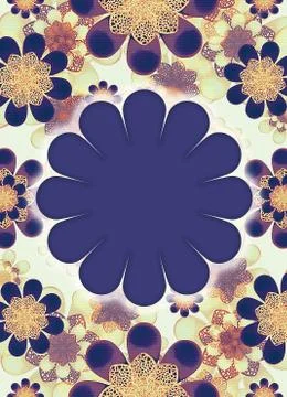 Ornament fancy decorative background pattern with a flower shape in the cente Stock Illustration
