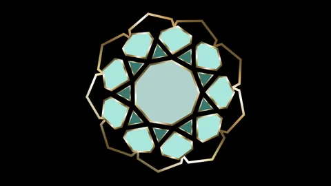 ORNAMENT FLAT GOLD ON BLACK Stock Footage 261125902