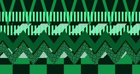 Ornament of geometric shapes in green tones Stock Footage 278865053