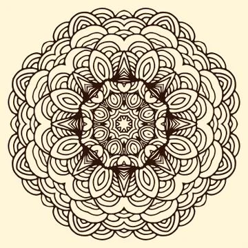 Ornament hand drawn mandala blank Stock Illustration