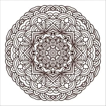 Ornament hand drawn mandala blank. Geometric circle Stock Illustration