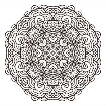 Ornament hand drawn mandala template for design Stock Illustration