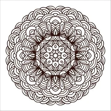 Ornament hand drawn mandala template for design Stock Illustration