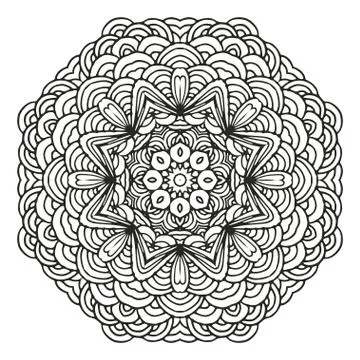 Ornament hand drawn mandala template for design Stock Illustration
