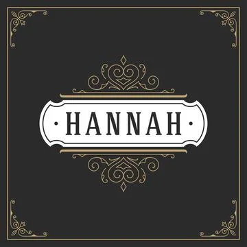 Ornament logo design template vector flourishes calligraphic vintage frame. Illustrazione stock