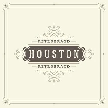 Ornament logo design template vector flourishes calligraphic vintage frame. Stock Illustration