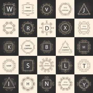 Ornament logo set Stock Illustration