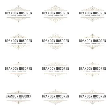 Ornament Logos Design Templates Vector Decoration Set Stock Illustration