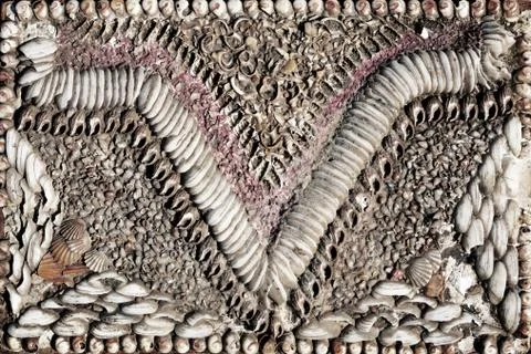 Ornament made of shells 스톡 사진