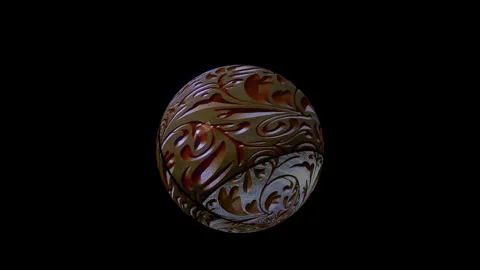 Ornament metal sphere Stock Footage 240650271