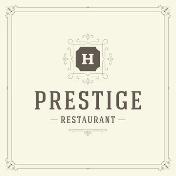 Ornament monogram logo design template vector flourishes calligraphic vinta.. イラスト素材