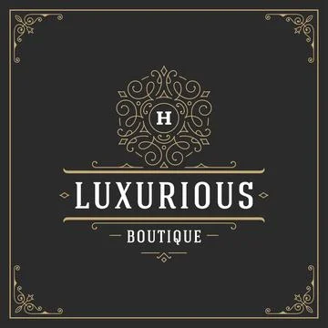 Ornament monogram logo design template vector flourishes calligraphic vinta.. Stock Illustration