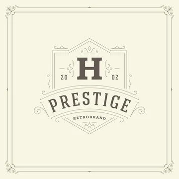 Ornament monogram logo design template vector flourishes calligraphic vinta.. Stock Illustration