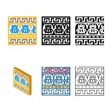 Ornament multipack egypt color icon vector Stock Illustration