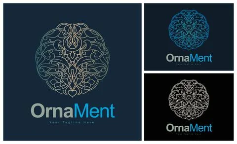 Ornament pattern colourful set modern luxury art and craft logo template design Illustrazione stock