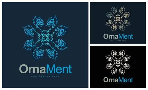 Ornament pattern colourful set modern luxury art and craft logo template design Stock Illustration