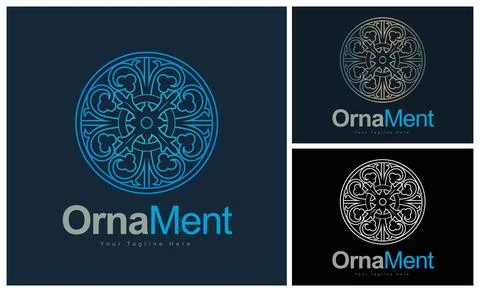 Ornament pattern colourful set modern luxury art and craft logo template design Stock-Illustration
