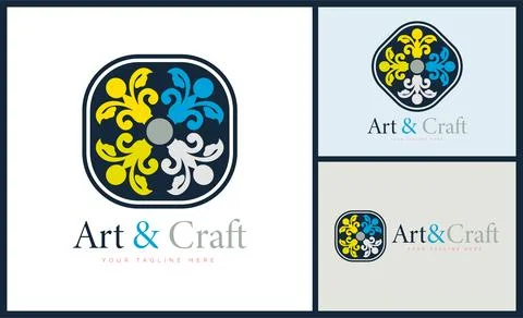 Ornament pattern colourful set modern luxury art and craft logo template design Stock Illustration