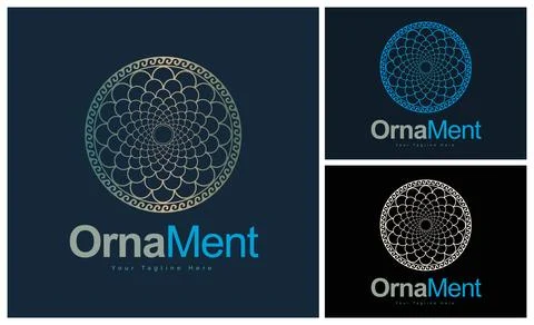 Ornament pattern colourful set modern luxury art and craft logo template design Stock Illustration
