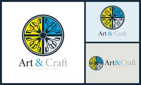 Ornament pattern colourful set modern art and craft logo template design Stock-Illustration