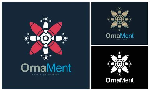 Ornament pattern colourful set modern luxury art and craft logo template design Stock Illustration