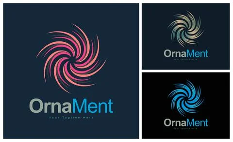 Ornament pattern colourful set modern luxury art and craft logo Stock Illustration