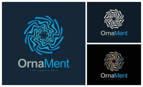 Ornament pattern colourful set modern luxury art and craft logo Stock Illustration