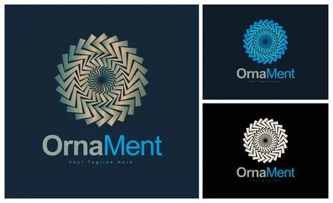Ornament pattern colourful set modern luxury art and craft logo Stock Illustration