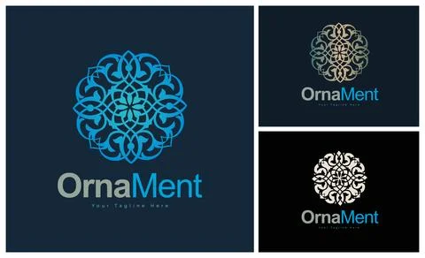 Ornament pattern colourful set modern luxury art and craft logo template design Stock Illustration