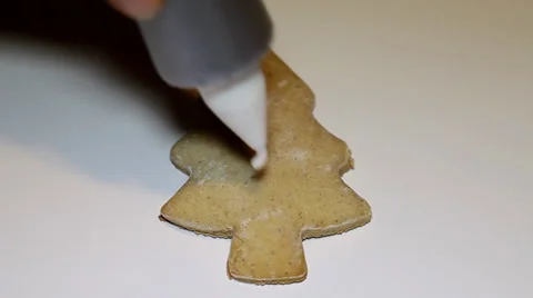 Ornament pine gingerbread cookie Stock Footage 36003168