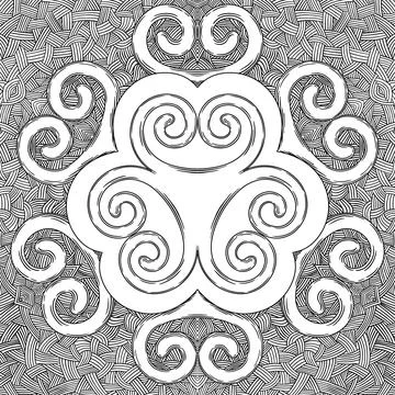 The ornament is round, pattern, curls, ornaments. Stock Illustration