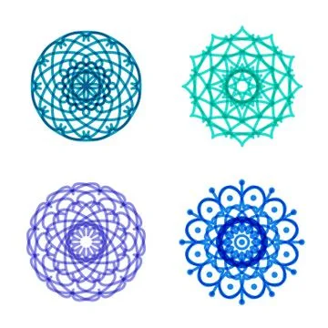 Ornament round set with mandala Stock Illustration