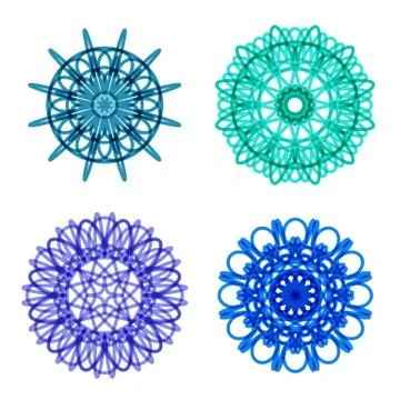Ornament round set with mandala Stock Illustration