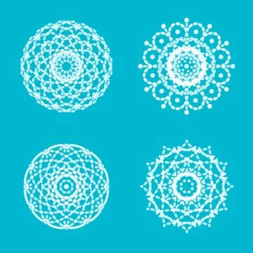 Ornament round set with mandala Stock Illustration