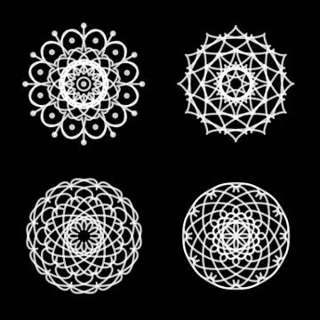 Ornament round set with mandala Stock Illustration